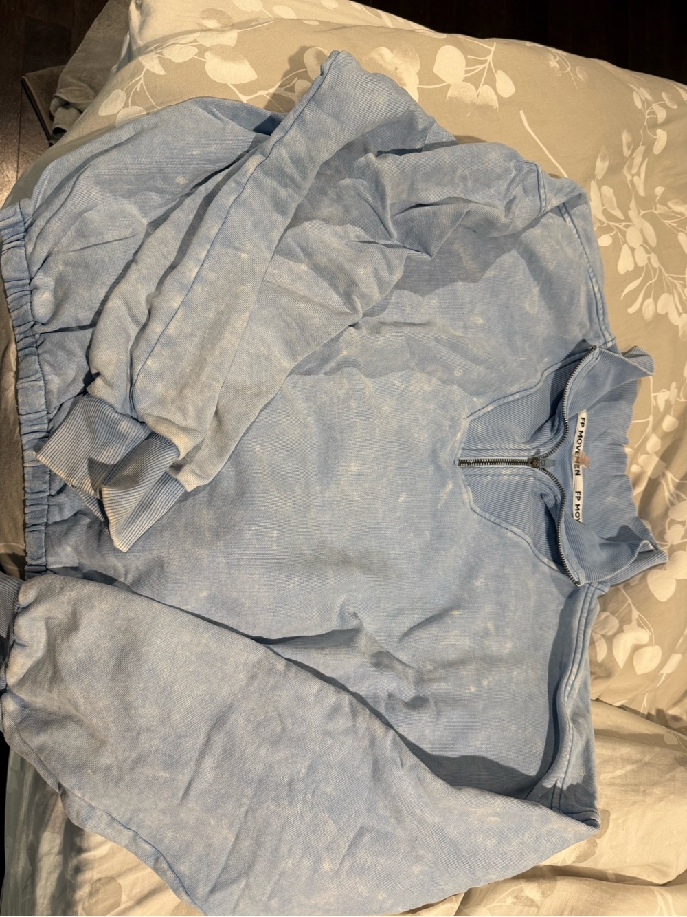 Light Blue Half-Zip Pullover Sweatshirt